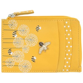 Mala Leather Moonflower Collection Leather Coin Purse/Card Holder RFID 4249_56 Yellow