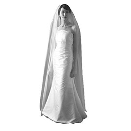 Shop Ginger Wedding Handmade USA 1 Tier Chapel Bridal Veil Cut Raw Edge (Diamond White)