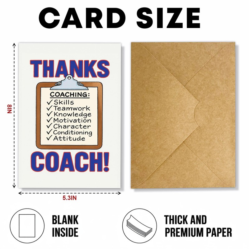 Thank You Card for Teachers and Coaches, Team Sports Gratitude,