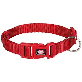 TRIXIE Premium Halsband Größe XS–S: Halsumfang 22–35 cm/10 mm in rot - stufenlos verstellbares Hundehalsband für sehr kleine bis kleine Hunde, neoprengepolstert, 201403