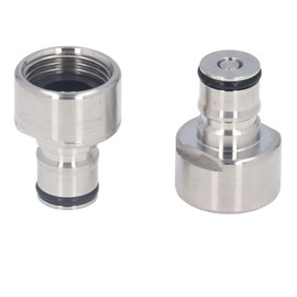 Adaptador de Acoplador de Barril Ball Lock, 5/8FPT Kit de Conversión de Desconexión Rápida de Acero Inoxidable Rosca Poste de Líquido de Gas de Acero Inoxidable para Barril de Cerveza Tipo A D S G