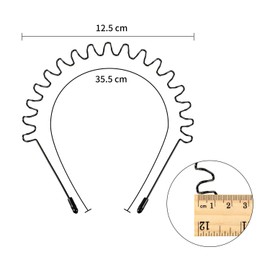 WILLBOND Hairband, 3 Pack Metal Headband for Men Unisex, Wavy Wired Zigzag Spring Sports Fashion Headwear, Non Slip Hair Hoop, Hair Accessories