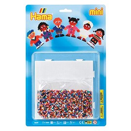 Hama Perlen 5609 Children's Set with Approx. 5,000 Colourful Mini Ironing Beads with Diameter 2.5 mm Pin Plate Including Ironing Paper Creative Craft Fun for Young and Old