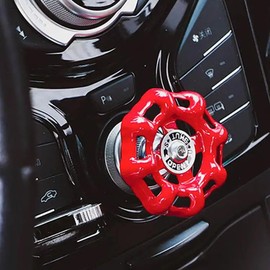 ARFUKA Red Push Start Button Cover, Push Button Actuator, ON-OFF-ON Operation, Universal Car Ignition Switch Cover