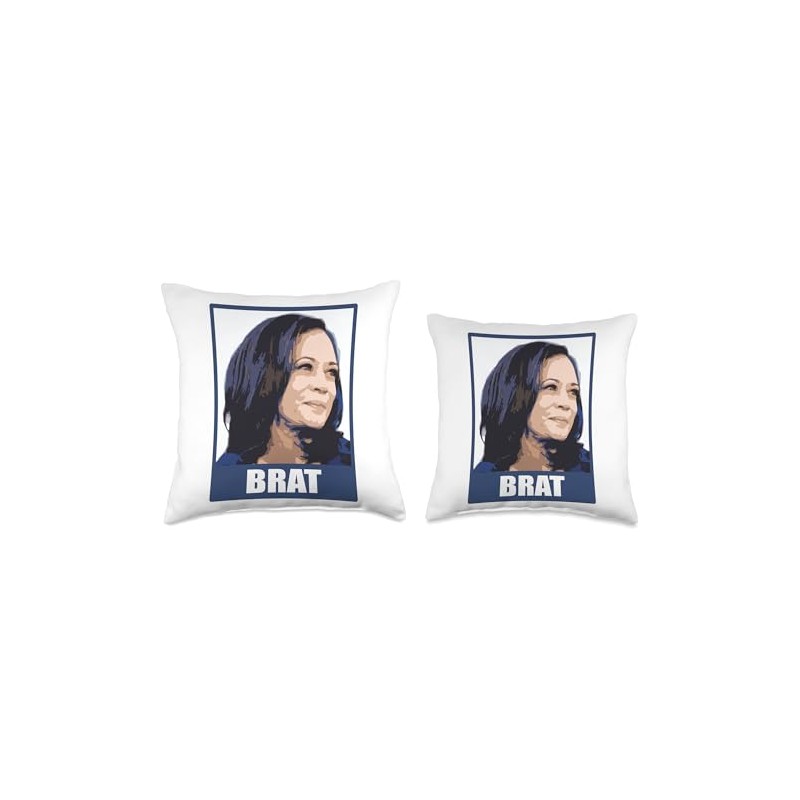 Kamala Harris "BRAT" Graphic Throw Pillow