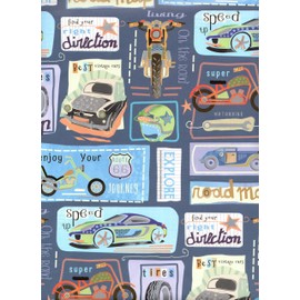 ARKRAFT 18-9332 Wrapping Paper Set 3 Sheets XXL 90 x 65 cm Packaging Plastic-Free FSC Paper Motorcycle Car