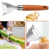 Potato Vegetable Peeler, Premium Wood, Stainless Steel Speed Potatoes Good