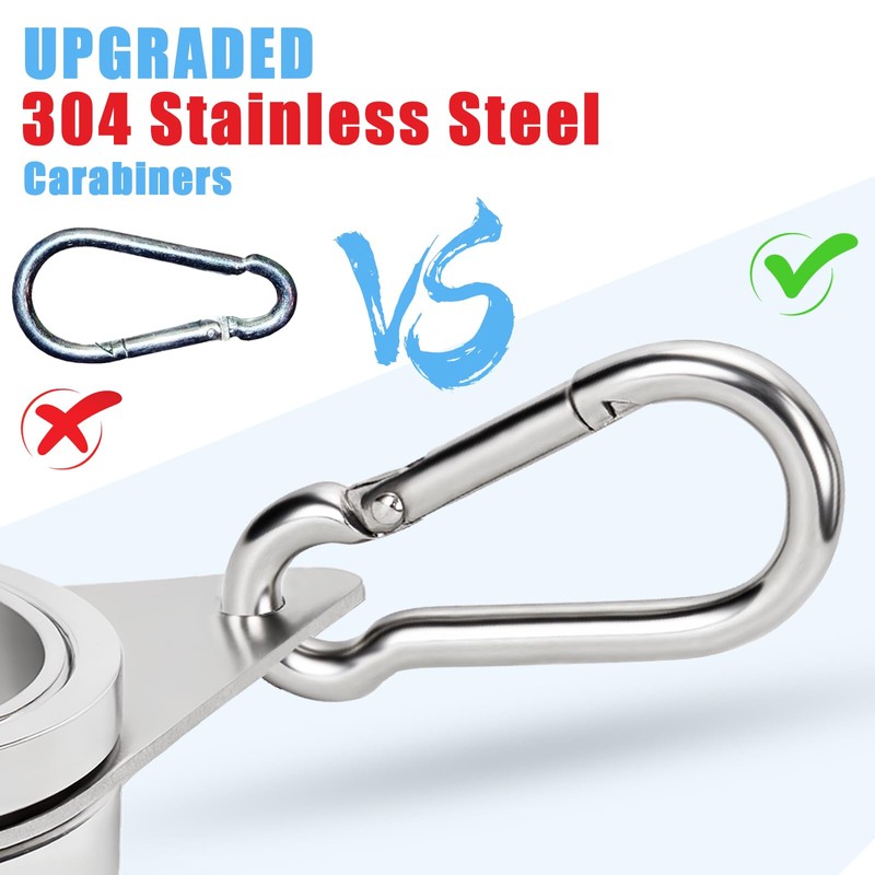 BONWIN 2" Large Flag Pole Rings, 2 Pcs Aluminum Alloy