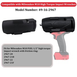 PEHUAP M18 FUEL Protective Boot for Milwaukee 1/2" High Torque Impact Wrench 49-16-2967/49162967 with Friction Ring,Compatible with 2967-20,2967-21B,2967-22,Durable Rubber Cover,Black (Boot Only)