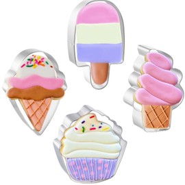JOB JOL Summer Ice Cream Cookie Cutters 4 PCS, 3'', 3.5'', 4''