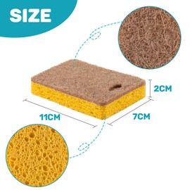 MAQIHAN 10PCS Natural Sponges for Dishes - Biodegradable Sponges Kitchen Eco Friendly Dish Sponge Non-Scratch Sponges for Cleaning Kitchen