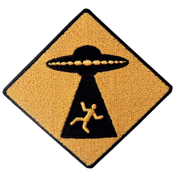 ZEGIN Caution UFO Appears Embroidered Badge Patch Iron or Sew