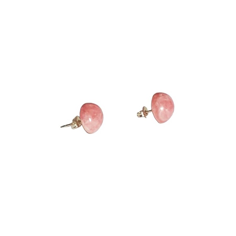 Sterling Silver Rhodochrosite Stud Earrings