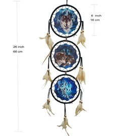 Remorelt Wolf - Themed Dream Catchers for Wall Decor, Ideal Bedroom Wolf Home Decor,Dream Catcher for Boy Kids(DC01 6Inch Wolves)