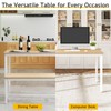 Rovibek 43" Dining Table Benches Set for 4, Modern Space