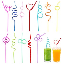 Crazy Straws, 24 Pcs Reusable Straws Bendy Straws, Crazy Drinking Straws for Classroom Activities Gift Christmas Birthday Wedding Party Supplies Decoration