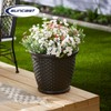 Suncast Sonora 18 Inch Resin Wicker Decorative Flower Planter, Brown