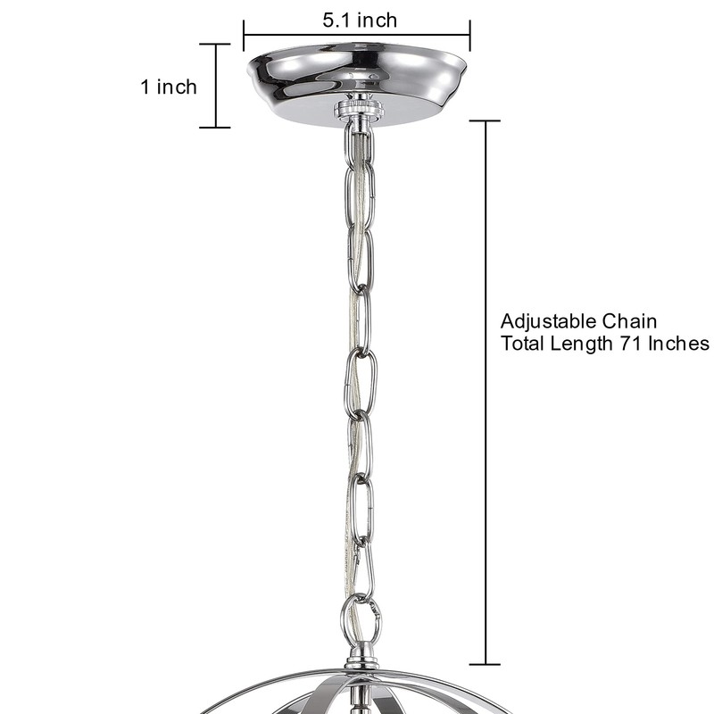 Mr.Color Chrome Canopy Kit for Ceiling Light 6 Feet Pendant