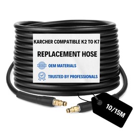 CA Detailing 10M PVC Pressure Washer Replacement Hose – Compatible with Karcher K Series K2 K3 K4 K5 K6 K7 – Flexible, Durable, Extended High-Pressure Cleaning Hose.