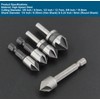 Aracombie 5pcs 5 Flutes 82 Degree Counterbore Drill Bit Set