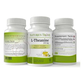L-Teanina 200mg Nature's Trove 120 Cápsulas Sin Sabor Veganas