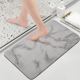 slefancy Diatomaceous Earth Bath Mat, Foot Wipe Mat, Bath Mat, Quick Drying, Washable, Soft, Absorbent Mat, Anti-Slip, Bathroom Mat, Dressing Room, Washroom, Entrance Mat, Kitchen, Easy Care,