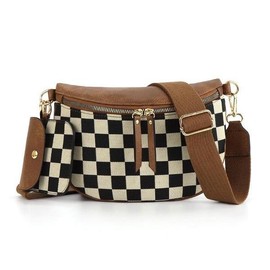 TikTok Viral 3-in-1 Checkerboard Bag • Convertible Chest/Waist Pack with Dedicated AirPods Pocket • Trendy Crossbody for Gym Travel EDC | Aesthetic Y2K Fashion Accessories 2025