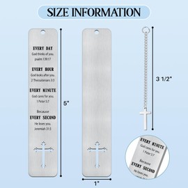 COCHIE Christmas Christian Bookmark Gifts for Women Men, 5 Inch Bulk Metal Bible Bookmarks with Cross Tassel, Xmas Religious Gift Faith Gifts Pack of 3