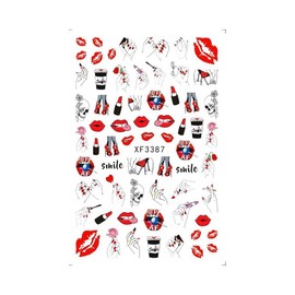 Heart Love Nail Sticker Arrow Valentine Day Love Lock Key Red Lips Xf3387 Nail Wraps Art Stickers Manicure Supplies for Women for Home Nails Full Long Lasting Easy Apply and Remove