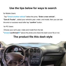 Yiz Dash Cover Mat Custom Fit for Dodge Caravan/Grand Caravan/Chrysler Town Country/Voyager/Grand Voyager Without Raised Display w/o Sensor and Speaker,Dashboard Cover Pad Carpet (Dark Gray) J128