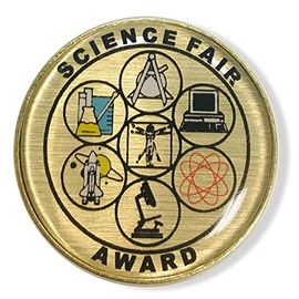 SHOP AWARDS AND GIFTS Science Fair Award Student Lapel Pins, Chemistry, Physics, Appreciation Reward, School, Bulk Pack of 12, Poly Bagged, 1-1/4 Inch