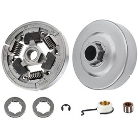 Ultra Durable 3/8" 7T Clutch Drum Rim Sprocket Needle Bearing with Worm Gear E-Clip Kit by BlueStars - Exact Fit for Stihl MS361 MS440 MS461 MS460 044 046 Chainsaw 1128 007 1000