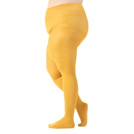 CALZITALY Opaque Tights Large Sizes, Curvy Tights Plus Size, 60 Denier, L, XL, 2XL, 3XL, 4XL, Made in Italy, ochre