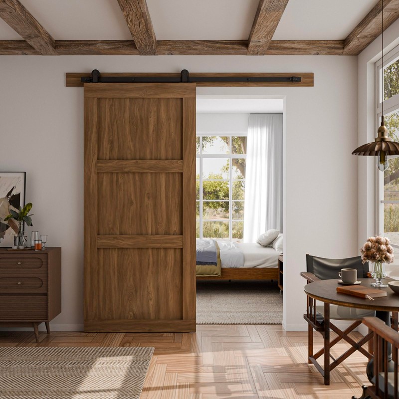 CCJH 6.6FT Sliding Barn Door Hardware Kit, Heavy Duty, Smoothly