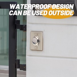 DOITOOL 2Pcs Wired Doorbell Button with Self-Resetting Push Design, Easy to Install Metal Door Bell Chime Button for Home and Apartment, 0.98 X 0.78 X 0.78 Inch