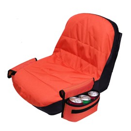 Wuples Large Riding Lawn Mower Seat Cover Compatible with John Deere,Heavy Duty Waterproof 600D Tractor Seat Cover with Pockets,Fits Backrest 16.5"-18"H,Orange