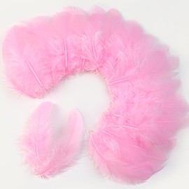Soarer Pink Feathers for Crafts - 300 Pieces 3-5 Inch Craft Feathers Bulk Pack for Wedding Home Party Dream Catcher Supplies and Crafts (Light Pink)