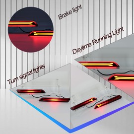 BINQIGOO Full LED Rear Bumper Reflector Lights Kit for Honda CRV CR-V 2010 2011 Tail Lamp Brake Fog Lamps Daytime Running Light Turn Signal Lamp, Replacement for OEM 33555-SWA-J01, 33505-SWA-J01 (Red)