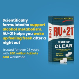 RU-21 The Supplement for When You Want to Drink & Go to Work The Next Morning | Feel Better After Celebrating & Support Your Liver | Trusted for 23 Years | Made in USA (20-Pill x 6-Pack, 60 Servings)