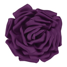 M METERXITY Large Rose Flower Brooches Lapel Pin, Lapel Pins Dainty Satin Fabric Big Camellia Flowers Oversized Brooches and Pins for Wedding/Parties/Clothes/Jewelry [16cm, Purple]
