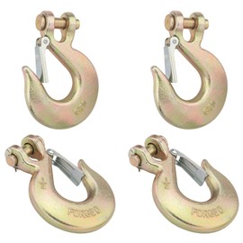 Biugaaufai 4 Pack 1/2" Clevis Slip Hooks with Safety Latch, G70 Heavy-Duty Clevis Grab Hook, G70 Trailer Chain Hook, Tow Chain Grab Hooks for Trailers, Trucks & Transport