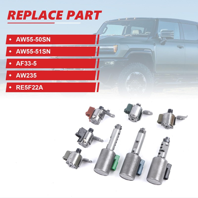 ZDKK 8pcs Transmission Solenoids Set for AW55-50SN AW55-51SN AF33-5 AW235