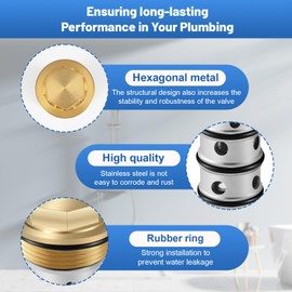 DA507041 Plumbing Pressure Balance Spool for Danze One-Handle Tub and Shower Valve, Pressure Balance Spool Hexagonal Head Design at the Top, Brass