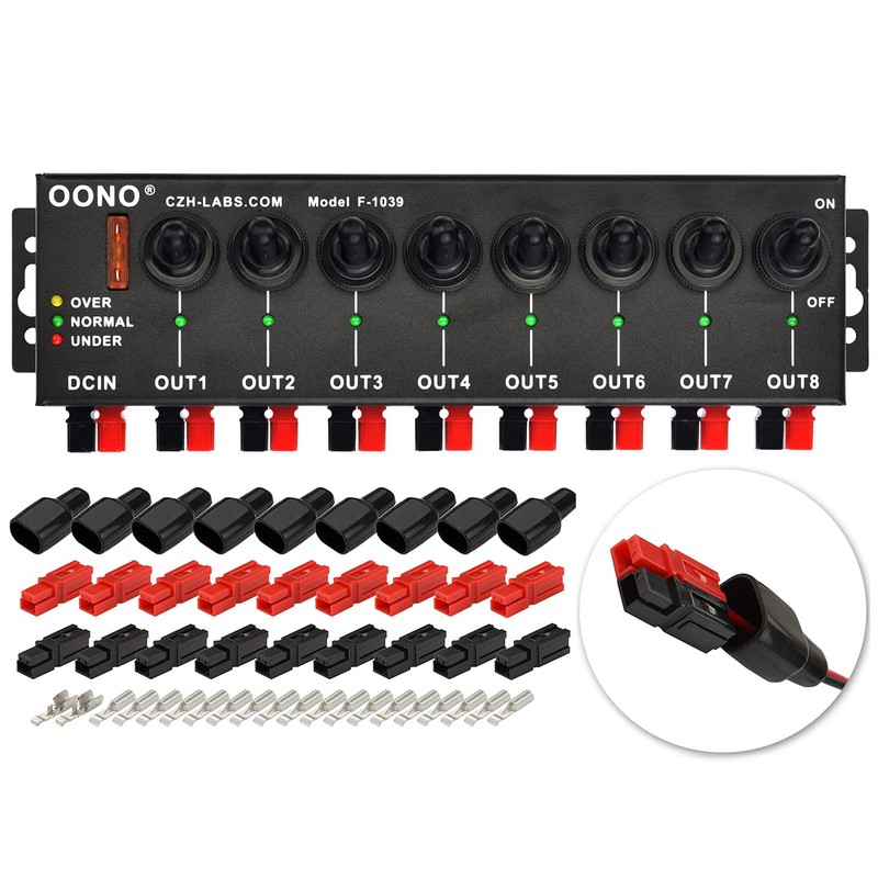 OONO 8 Channel Connector Power Splitter Distributor Source Strip, with