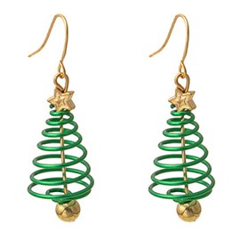 Red Crystal Bell Christmas Hat Earrings Santa Claus Christmas Tree Dangle Earrings Asymmetric Elk Santa Hat Butterfly Bell Christmas Earrings Rhinestone Christmas Stud Earrings for Women (Green)