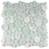 Bubbles Snow Dove Glass Mosaic Wall Tile with White Marble