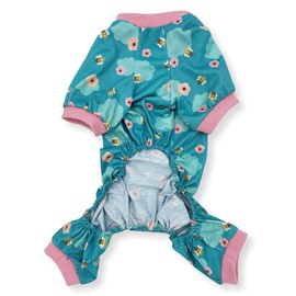 Dog Pajamas Soft Cotton Blend Jumpsuit Cute Pet Clothes for Small Medium Pet (Light Blue Bees, S: Length 12", Chest 14" - 17")