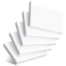 200 Pcs Index Cards 4 x 6 Inch Ruled White Index Cards, College Ruled Flash Cards for School, College, Office and Home Organization, Durable Study To Do List Note Cards with Ruled Lines, 5 Pack of 40