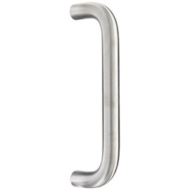 Rockwood 111.32D Stainless Steel Straight Solid Door Pull for 1-3/4" Door, 1" Diameter x 10" Center-to-Center, Type 1 Through-Bolt Mount, Satin Finish
