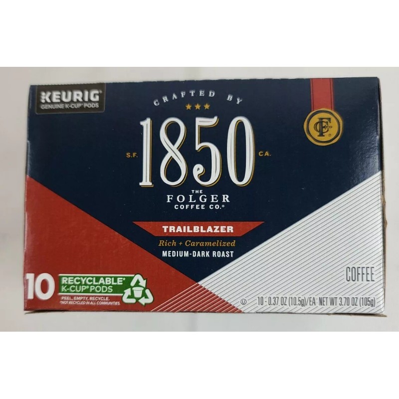 Folger 1850 Trailblazer Medium Dark Roast Coffee Keurig K Cups